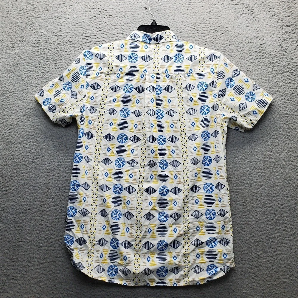 The North Face Shirt Mens Medium Multi Geometric Short Sleeve Collared Button Up